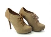 Ankle  Boot bico redondo  Xadrez areia